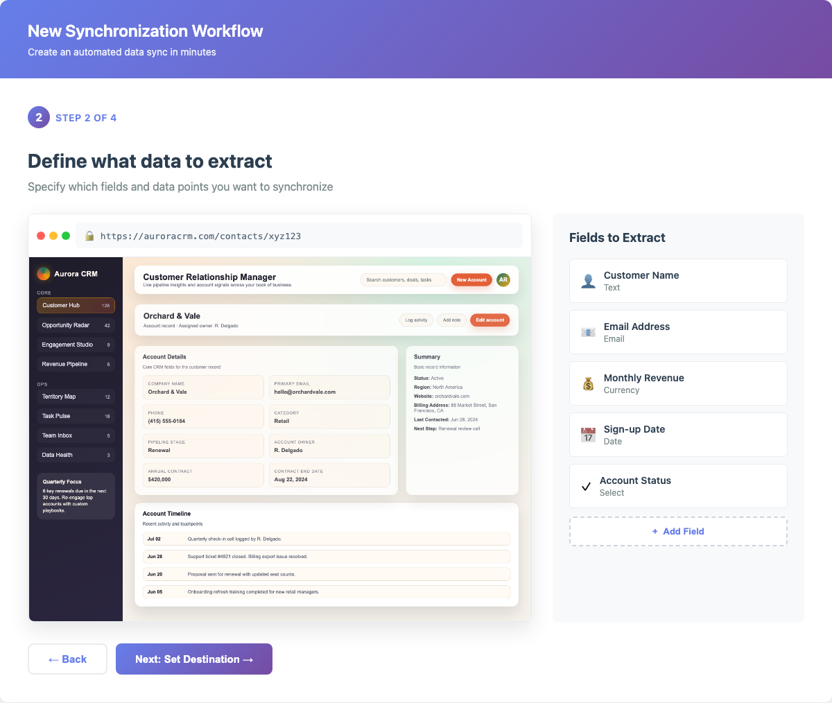 Data Extraction Configuration